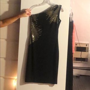 Cache black one shoulder dress